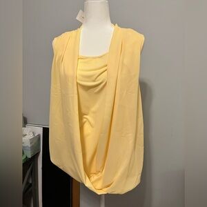 Charter Club Butter Yellow Sleeveless Bubble Blouse NWT Sz XXL